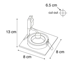 QAZQA Modernes versenktes Spotgold IP44 - Xena Square