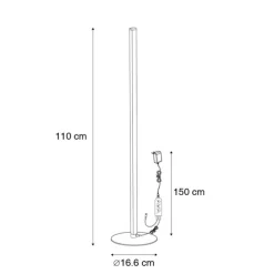 Trio Leuchten Neon Tischleuchte schwarz inkl. dimmbarem RGB-LED - Tijs