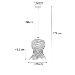 QAZQA Orientalische Außenhängelampe aus Bambus IP44 - Carlos