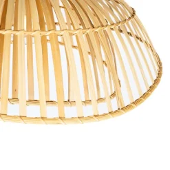 QAZQA Orientalische Bogenlampe schwarz mit natürlichem Bambus - Pua