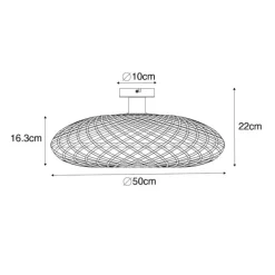 Kinder QAZQA Orientalische Deckenlampe schwarzer Bambus 50 cm - Ostrava