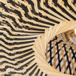 Kinder QAZQA Orientalische Deckenlampe schwarzer Bambus 50 cm - Ostrava