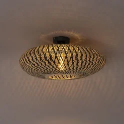 Kinder QAZQA Orientalische Deckenlampe schwarzer Bambus 50 cm - Ostrava