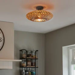 Kinder QAZQA Orientalische Deckenlampe schwarzer Bambus 40 cm - Ostrava