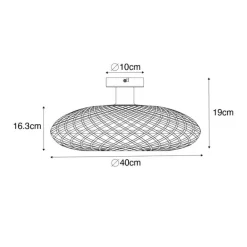 Kinder QAZQA Orientalische Deckenlampe schwarzer Bambus 40 cm - Ostrava