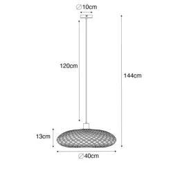 Kinder QAZQA Orientalische Hängelampe Bambus 40 cm - Ostrava