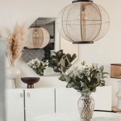 Kinder QAZQA Orientalische Hängelampe braun Stoff 48 cm - Rob