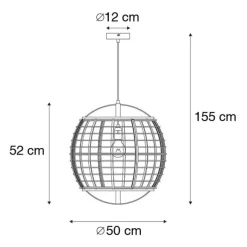Kinder QAZQA Orientalische Hängelampe braun 50 cm - Pascal
