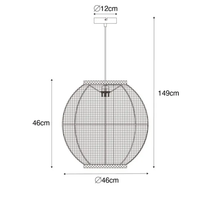 Kinder QAZQA Orientalische Hängelampe Naturstoff 46 cm - Rob