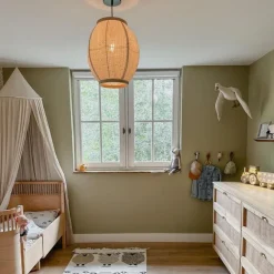 Kinder QAZQA Orientalische Hängelampe Naturstoff 35 cm - Rob