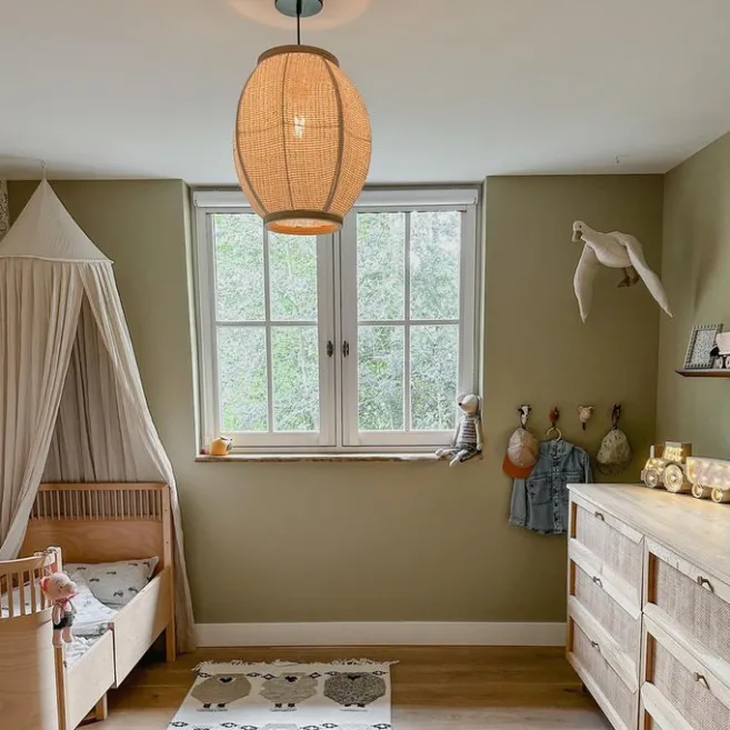 Kinder QAZQA Orientalische Hängelampe Naturstoff 35 cm - Rob