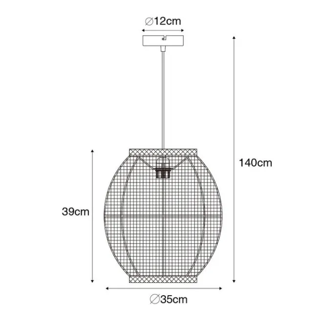 Kinder QAZQA Orientalische Hängelampe Naturstoff 35 cm - Rob