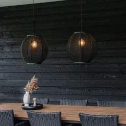 Kinder QAZQA Orientalische Hängelampe Schwarz Stoff 35 cm - Rob