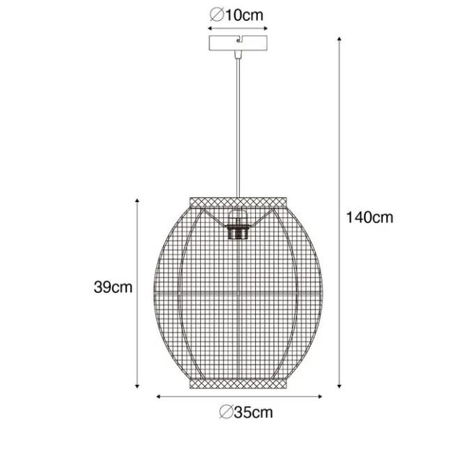 Kinder QAZQA Orientalische Hängelampe Schwarz Stoff 35 cm - Rob