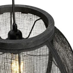 Kinder QAZQA Orientalische Hängelampe Schwarz Stoff 35 cm - Rob