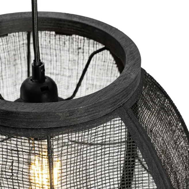 Kinder QAZQA Orientalische Hängelampe Schwarz Stoff 35 cm - Rob