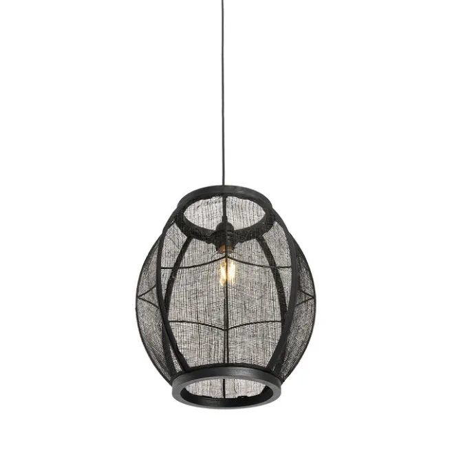 Kinder QAZQA Orientalische Hängelampe Schwarz Stoff 35 cm - Rob