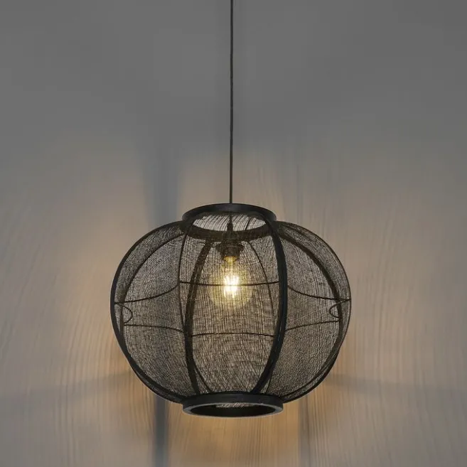 Kinder QAZQA Orientalische Hängelampe Schwarz Stoff 48 cm - Rob