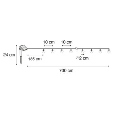 QAZQA Outdoor-Lichterkette 7m inkl. LED 50-Licht RGBW Solar - Festival
