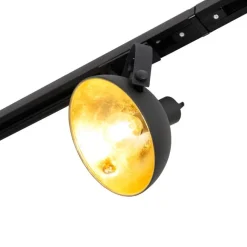 QAZQA 1-Phasen-Schienensystem mit 3 Strahlern schwarz verstellbar - Magnax