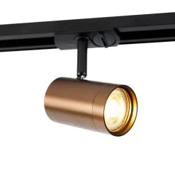 QAZQA 1-Phasen-Schienensystem mit 3 Strahlern und Hängelampen dunkelbronze - Cavalux Jeana