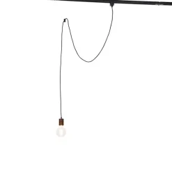 QAZQA 1-Phasen-Schienensystem mit 3 Strahlern und Hängelampen dunkelbronze - Cavalux Jeana