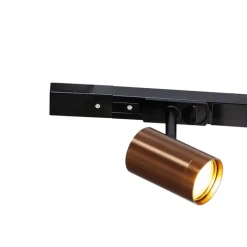 QAZQA 1-Phasen-Schienensystem mit 3 Strahlern und Hängelampen dunkelbronze - Cavalux Jeana