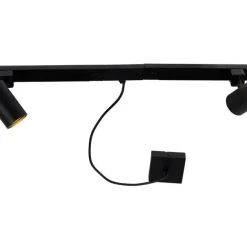 QAZQA 1-Phasen-Schienensystem schwarz mit 4 Strahlern und I-Netzteil quadratisch - Jeana