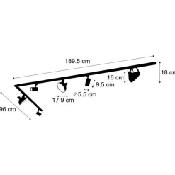 QAZQA 1-Phasiges Schienensystem mit 6 verstellbaren weißen Strahlern - Magnax Jeana