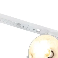 QAZQA 1-Phasiges Schienensystem mit 3 verstellbaren Strahlern weiß - Magnax