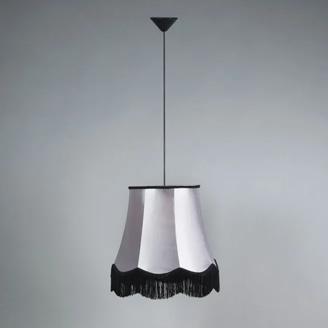 QAZQA Retro Hängelampe schwarz mit grau 45 cm - Granny