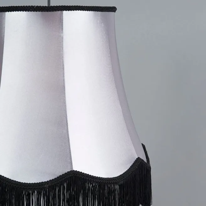 QAZQA Retro Hängelampe schwarz mit grau 45 cm - Granny