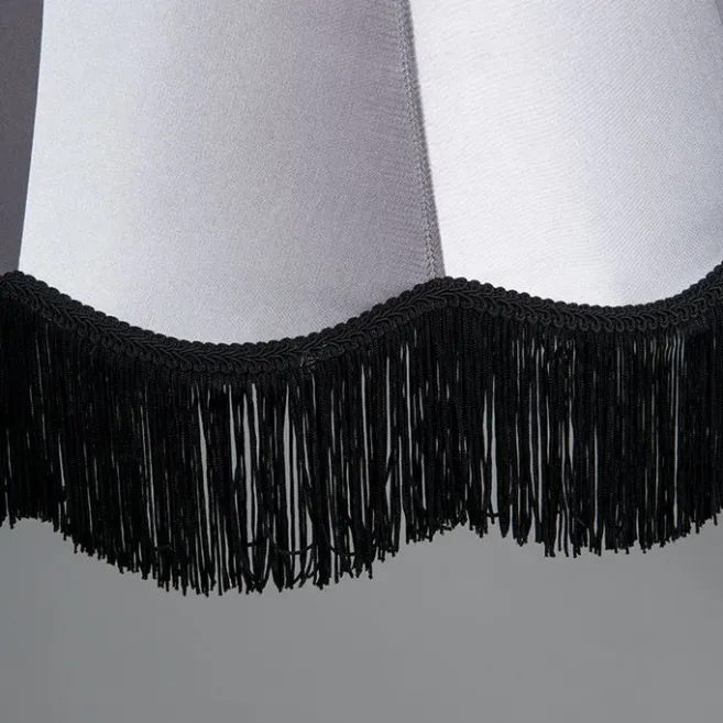 QAZQA Retro Hängelampe schwarz mit grau 45 cm - Granny