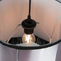 QAZQA Retro Hängelampe schwarz mit grau 45 cm - Granny
