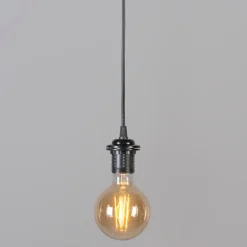 QAZQA Retro Hängelampe schwarz mit grau 45 cm - Granny