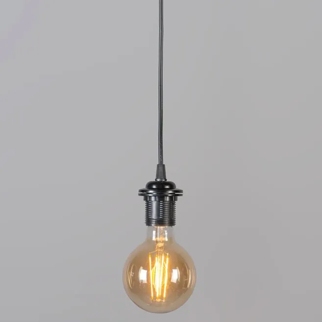 QAZQA Retro Hängelampe schwarz mit grau 45 cm - Granny