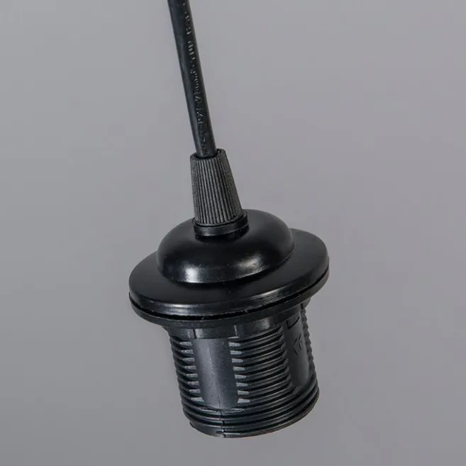 QAZQA Retro Hängelampe schwarz mit grau 45 cm - Granny