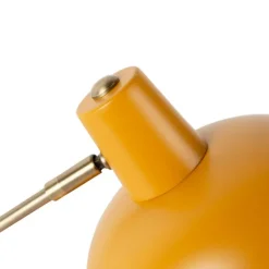 QAZQA Retro Tischlampe gelb mit Bronze - Milou