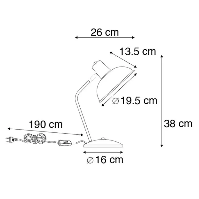 QAZQA Retro Tischlampe gelb mit Bronze - Milou