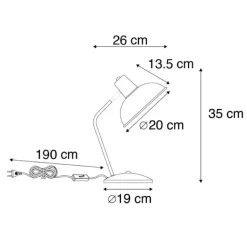 QAZQA Retro Tischlampe grün mit Bronze - Milou