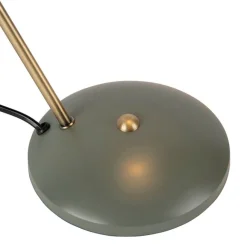 QAZQA Retro Tischlampe grün mit Bronze - Milou