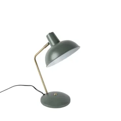 QAZQA Retro Tischlampe grün mit Bronze - Milou