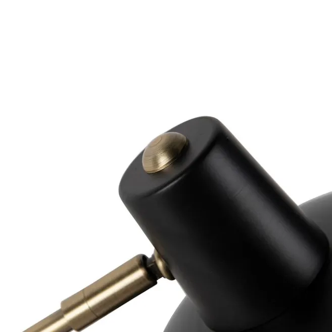 QAZQA Retro Tischlampe schwarz mit Bronze - Milou