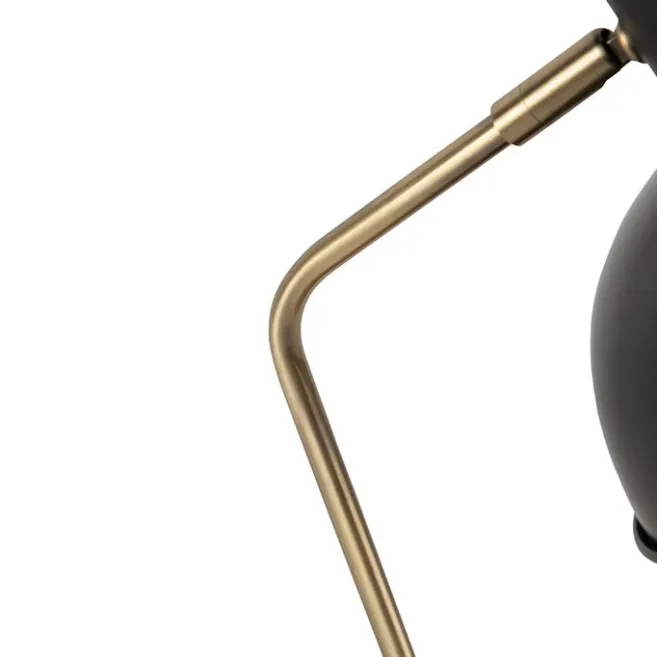 QAZQA Retro Tischlampe schwarz mit Bronze - Milou