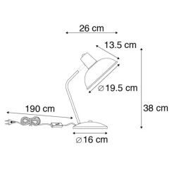 QAZQA Retro Tischlampe schwarz mit Bronze - Milou