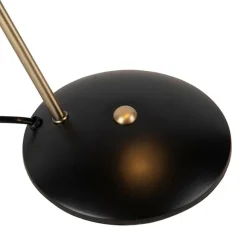 QAZQA Retro Tischlampe schwarz mit Bronze - Milou