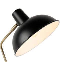 QAZQA Retro Tischlampe schwarz mit Bronze - Milou