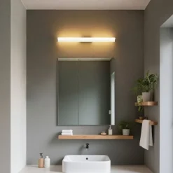 QAZQA Retro Wandleuchte Gunmetal 80,4 cm inkl. LED IP44 - Coco