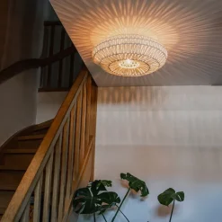 Kinder QAZQA Retro-Deckenleuchte weiß Seil rund - Lina