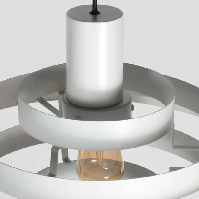 Steinhauer Retro-Hängelampe Weiß Rund - Halo Cirque